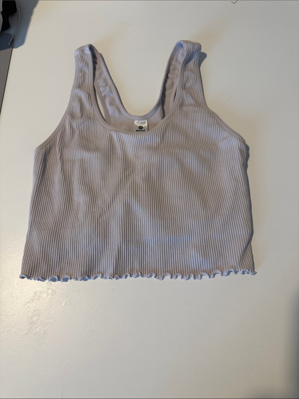 90 Degree By Reflex Lavender Ribbed Crop Tank